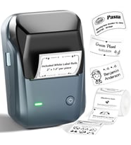 B1 Etiket Makinesi, Otomatik Tanımlamalı Bluetooth Taşınabilir Etiket Yazıcısı, Ofis, Ev, İş için Kullanımı Kolay, 2 x 1.2 inç Etiket/Rulo (Mavi)