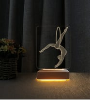 Jimnastik Tasarımlı Lamba Kişiye Özel İsimli 3d Led Masa Lambası Doğum Günü Hediyesi Lamba
