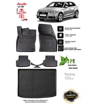 Audi A3 2016 Hb Araca Özel 3D paspas ve 3d Bagaj Havuzu