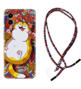 Vivo Y15S Y32 Y33S Y51 Y53S Kılıf Boyun Asklı Rasta Silikon Tombul Kedi 1739