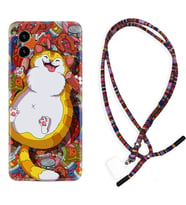 Vivo Y15S Y32 Y33S Y51 Y53S Kılıf Boyun Asklı Rasta Silikon Tombul Kedi 1739
