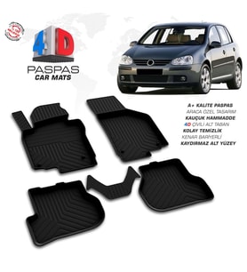 VW Golf 5 4D Araca Özel Havuzlu Kauçuk Paspas 2004 ve Üzeri (Karışık)