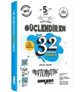 5. Sınıf Matematik Güçlendiren 32 Haftalık Denemeleri Ankara Yayıncılık