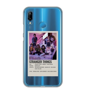 Huawei P20 Lite Uyumlu Stranger Things Minimalist Poster Desenli Şeffaf Telefon Kılıfı