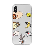 Iphone XS MAX Uyumlu Bugs Bunny Tüm Karakterler Tasarımlı Şeffaf Telefon Kılıfı