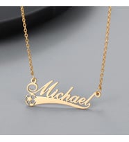 Kişiye Özel 925 Ayar Gümüş Futbol Topu Tasarım İsim Kolye (Gold)