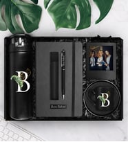 Kişiye Özel Cam Şişe Matara & Kişiye Özel Porselen Fincan & Defter & Deri Kılıflı Touch Pen Kalem & Fotoğraf Çerçevesi