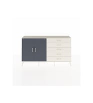 Arges Konsol 4 Raflı 5 Çekmeceli 2 Kapaklı 176x30x99 Aytaşı-Antrasit/Aytaşı