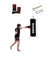 Çocuk Boks Seti 70 Cm x 25 Cm Boks Torbası + Boks Eldiveni +  Tavan Kancası - 3' LÜ SET