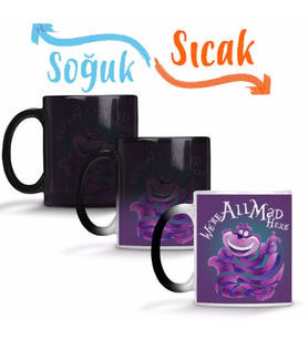 We Are All Mad Here The Cheshire Kedi Cat Sihirli Kupa Bardak Porselen