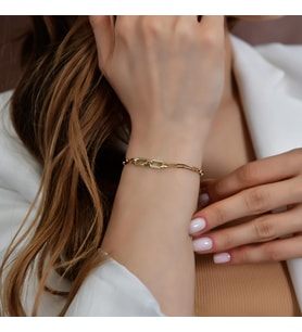 Goldium 14 Ayar Altın Zincir Model Bileklik (Sarı)