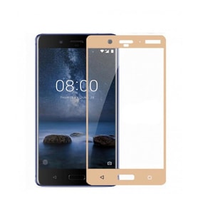 Nokia 3 Gold Renk Tam Kaplama 3D Ekran Koruyucu (Şeffaf)