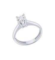 Diamond Line-Gülaylar Beyaz Altın 14 Ayar Tektaş Yüzük