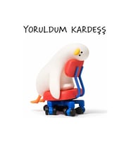 Keyifsiz Ördek Biblo Dönen Tekerlekli Sandalyeli Dekoratif Figür Eğlenceli