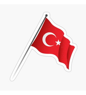 Türk Bayrağı Sticker Yapıştırma 17cm