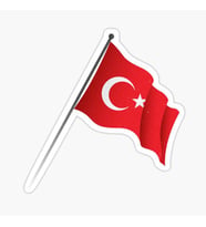 Türk Bayrağı Sticker Yapıştırma 17cm