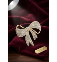 Gold Renk Zirkon Taşlı Fiyonk Model Broş