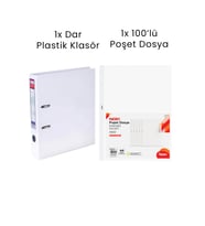 1 Adet Tigra Dar Klasör 1 Adet Noki 100'lü Poşet Dosya Ofis Seti