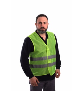 İkaz Yeleği Sarı Bedenli - Ayarlanabilir 10 lu Paket