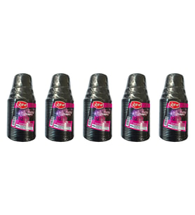 Roll-Up Party Dreams Parti Davet Piknik Renkli Plastik Sert Mika Bardak - Siyah - 25'li 5 Paket