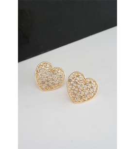 Kadın Kalp Figürlü 2.5 Cm Zirkon Taşlı Küpe