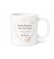 Kişiye Özel Eşe Romantik Tarihli Baskılı Kupa Bardak Sevgiliye Hediye