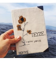 Size Özel Notlu Kumaş Nakışlı El Yapımı Defter (Krem)