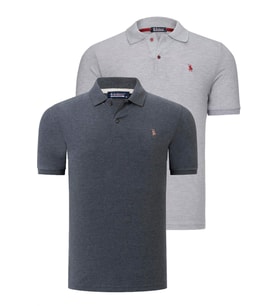 İKİLİ SET T8561 DEWBERRY ERKEK TSHIRT-ANTRASİT-GRI