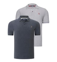 İKİLİ SET T8561 DEWBERRY ERKEK TSHIRT-ANTRASİT-GRI
