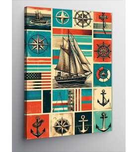 Kanvas Tablo Retro Deniz Teması