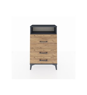 Arges Komodin Tek Raflı 3 Çekmeceli 60x30x96 Antrasit-Çam