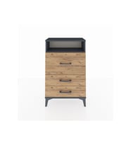 Arges Komodin Tek Raflı 3 Çekmeceli 60x30x96 Antrasit-Çam
