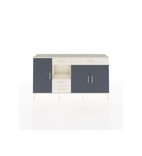 Arges Konsol 4 Raflı 4 Çekmeceli 3 Kapaklı 176x30x99 Aytaşı-Antrasit/Aytaşı