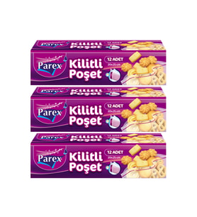 Kilitli Buzdolabı Poşeti Küçük Boy 12'li 20 x 25 cm Üçlü Set