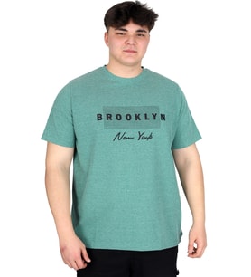 Mode XL Büyük Beden Erkek Tişört Baskılı BROOKLYN WAFFLE U25002 Çağla