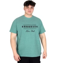 Mode XL Büyük Beden Erkek Tişört Baskılı BROOKLYN WAFFLE U25002 Çağla