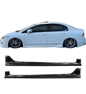 Honda Civic FD6 Custom Yan Marşpiyel Seti Plastik 2 Adet Mat Siyah 2006 2007 2008 2009 2010 2011 karlık+ek+bodykit