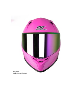 Motosiklet Kadın Kaskı 22.R06 Sertifika Güneş Vizörlü Fiber Kask Full Face Motor Kask Furchsia Lady
