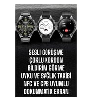 Mey İthalat® Akıllı Saat Titreşimli Pusula Nabız ve Tansiyon Ölçer NFC Uyumlu