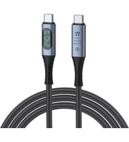 LED Ekranlı 240W USB C - USB C Hızlı Şarj Kablosu, (48V/5A) USB-C PD 3.1, Naylon Örgülü Tip C Erkek - Erkek Kablo Kablosu, MacBook Pro/Air/iPad/Google/HP/Lenovo/Samsung için Dizüstü Veri Kablosu