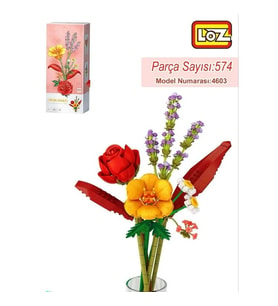 VAGONLIFE LOZ 4603 EBEDİ ÇİÇEKLER SERİSİ - KIRMIZI GÜN BATIMI 574 PARÇA BLOCK OYUNCAK 3+
