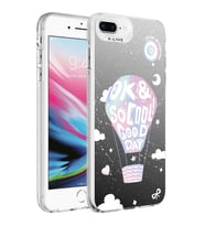 Apple iPhone 7 Plus Kılıf Desenli Silver Sert Kapak (Renksiz)