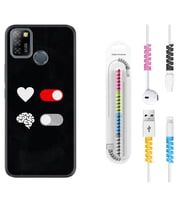 INFINIX Smart 4 5 6 Zero 8 S5 Pro Kılıf Kablo Koruma Spiral Silikon Love Brain 1722
