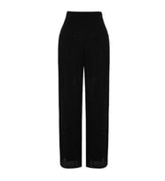 Kadın Yeni Moda Geniş Paça Uzun Boy Dokuma Astarlı Parıltılı Şifon Pantolon