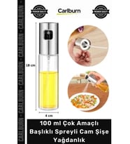 Mutfak Zeytinyağı Sirke Sos Yağdanlık Sprey Başlıklı Şeffaf 100 ml Çok Amaçlı Spreyli Cam Şişe