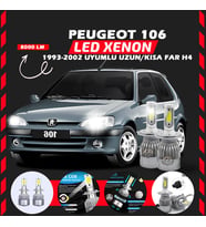 Peugeot 106 1993-2002 Uzun-Kısa Far Uyumlu Şimşek Etkili Led Xenon Performance Series H4