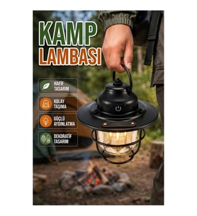 Retro Çam Kozalağı Tasarımlı Taşınabilir Kamp Gece Lambası