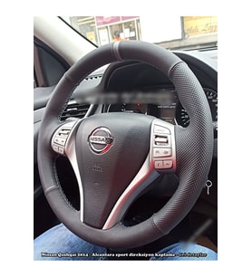 Nissan Qashqai 2012 2015 Araca Özel Direksiyon Kılıfı (ALCANTRA YÜZÜKLÜ)