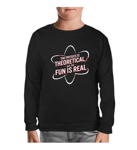 Okul ve Bilim - Fizik ve Atom Siyah Çocuk Sweatshirt