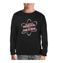 Okul ve Bilim - Fizik ve Atom Siyah Çocuk Sweatshirt